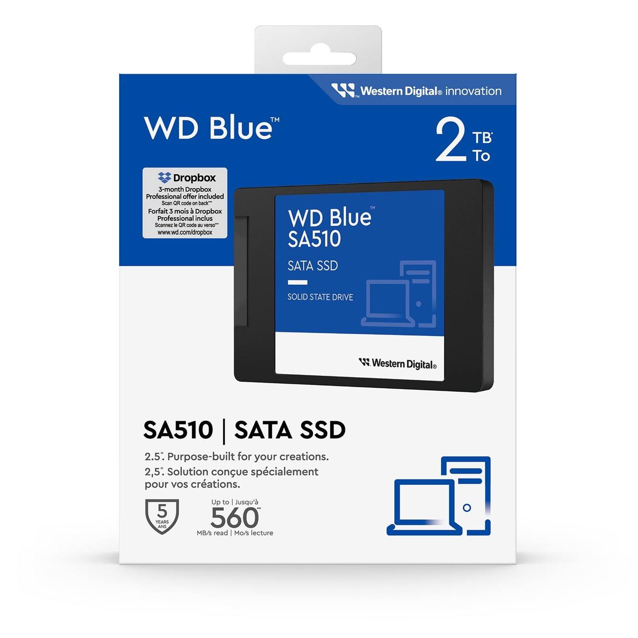 Disque SSD 2 Tera WD Blue SA510